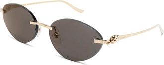 Cartier Ct 0504S 001 Zonnebrillen - Dames - Zonnebrillen - Geel - 58 MM - Accessoires