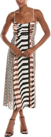 Reiss Georgie Chevron Stripe Ruched Midi Dress