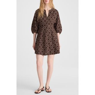 Madewell Splitneck Minidress in Dark Brown at Nordstrom, Size 10