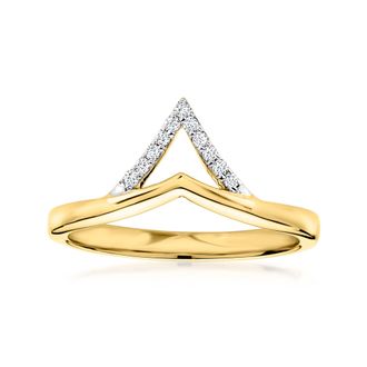RS Pure by Ross-Simons Lab-Grown Diamond Geometric Ring in 18kt Gold Over Sterling