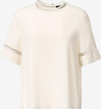 Fabiana Filippi T-Shirt mit Rundhalsausschnitt aus Seidenmischung mit Strasssteinen