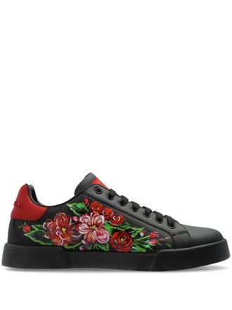Dolce & Gabbana floral-print sneakers - Black