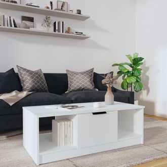 vidaXL Mesa De Centro Madera De Ingenier&iacute;a Blanco 102x50x36 Cm Vidaxl