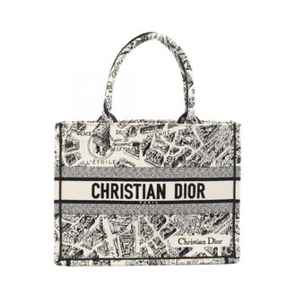 Dior Black White Canvas Handbag Tote Bag (Pre-Owned)