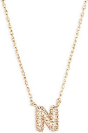 BP. Pav&eacute; Crystal Initial Necklace in N- 14K Gold Dipped at Nordstrom Rack