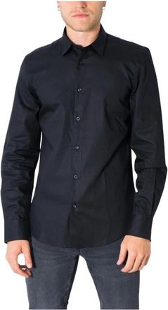 Antony Morato Zwarte Katoenen Poplin Overhemd Lente/Zomer - Heren - Casual Overhemden - Zwart - XS - Katoen - Overhemden