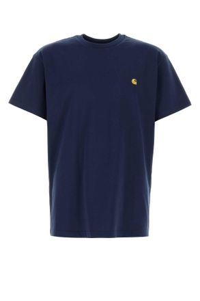 Carhartt Work in Progress Carhartt Wip Navy Blue Cotton S/S Chase T Shirt