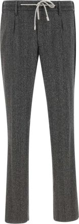 Eleventy Cashmere Wol Broek - Heren - Straight fit broeken - Grijs - W34 - Wol - Broeken