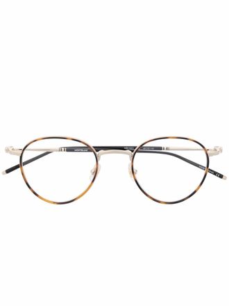 Montblanc round-frame glasses - men - Acetate/Metal (Other) - 48 - Gold