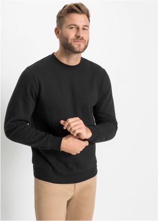Bonprix Sweatshirt BONPRIX Sweatshirt, Herren, Gr. 56/58 (XL), schwarz, Sweatware, Obermaterial: 60% Baumwolle, 40% Polyester, regular fit h&uuml;ftlang, Rundhals,