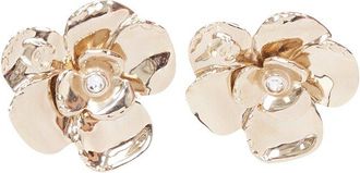 Chanel 2024 Camellia Cc Crystal Earrings (Authentic Pre-Loved)