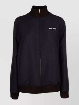 Miu Miu short coat ribbed cuffs elastic hem