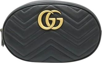 Gucci Pre-owned Belt Bags, female, Black, Size: ONE SIZE Pre-owned Leather Belt Bag