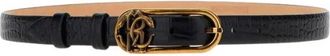 Roberto Cavalli Monogram Mirror Snake Leren Riem - Dames - Riemen - Zwart - 75 CM - Leer - Accessoires