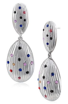 Jardin Fluted Crystal Drop Earrings in Multi/Silver at Nordstrom Rack