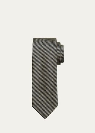 Brioni Mens Micro-Jacquard Silk Tie