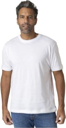 Eleventy Wit T-shirt met grijze panelen - Heren - T-shirts - Wit - S - Katoen - Tops
