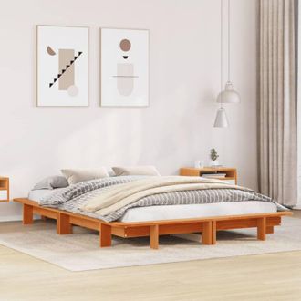 vidaXL Letto senza Materasso Marrone Cera 140x190 cm in Legno di Pino - Vidaxl