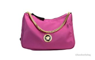 Versace Versace Small Dahlia Nylon Fabric Medusa Pendant Crossbody Shoulder Purse Womens Bag