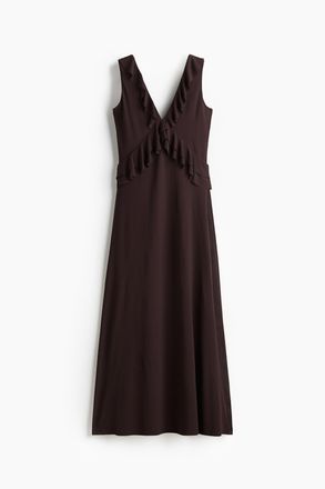 H&M Volantkleid - Dunkelbraun