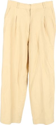 Sandro Wide-Leg Trousers in Yellow Cotton