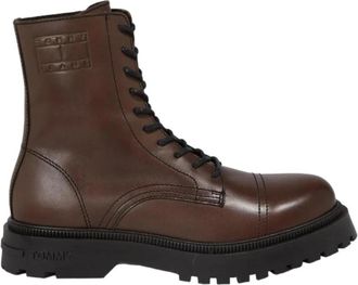 Tommy Hilfiger Casual Veterschoen - Heren - Veterlaarzen - Bruin - 42 EU - Leer - Schoenen