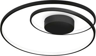 Ideal Lux Ideal Lux - oz Dimmable Swirl Integrated led Semi Flush Light Black, 3000K
