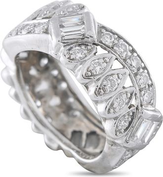 Luxury Bazaar Antique Platinum 1.44ct Diamond Eternity Band Ring MF11-082526