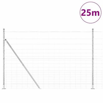 Berkfield Home Modern Field Fence 1.6x25 m Galvanised Steel in Silver
