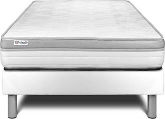 VITALIT Somier Blanco + Colch&oacute;n Con Espuma 120 X 190