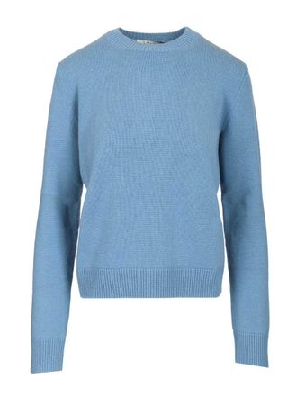 Max Mara Fresia Sweater In Wool And Cashmere Knitwear Light Blue-Donna