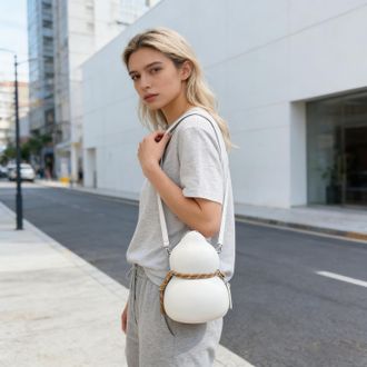 Generic Calabash Shoulder Bag - 14x21x14cm Vintage Shoulder Purse | PU Leather Sling Bag | Anti Theft Travel Chest Purse | For School Gym Lightweight Travel W