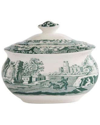 Spode Green Italian 9Oz Covered Sugar Bowl
