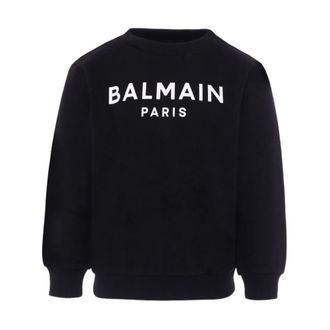 Balmain Black and White Sweatshirt Aw25 - male - Balmain - Kids Sweatshirts - Black - 14 Y - Kids