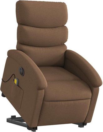 vidaXL Vidaxl - Sill&oacute;n De Masaje El&eacute;ctrico Reclinable Elevable Tela Marr&oacute;n