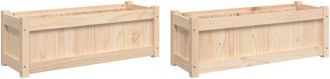 vidaXL Jardineras de exterior 2 unidades madera maciza de pino Vidaxl