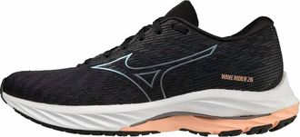 Mizuno Womens Wave Rider 26 Running Shoes In Odyssey Grey/quiksilver