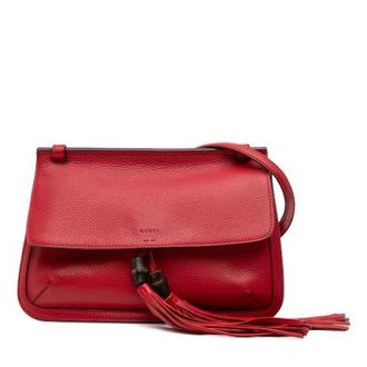 Gucci Pre-owned Cross Body Bags, female, Red, Size: ONE SIZE Pre-owned The Bamboo Daily