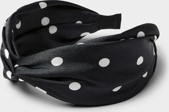Simons Womens Dotted knotted wide headband