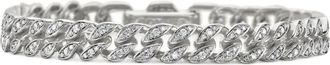 David Yurman sterling silver Curb Chain diamond bracelet (7mm)