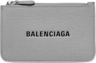 Balenciaga Wallets & Cardholders, female, Gray, Size: ONE SIZE Text Logo Cash Card Holder Zip
