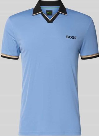 HUGO BOSS Slim Fit Poloshirt mit Label Print Modell PL_TOC SERVE 2 in Ocean, Gr&ouml;&szlig;e XXXL