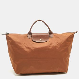 Longchamp Brown Nylon Le Pliage Travel Tote
