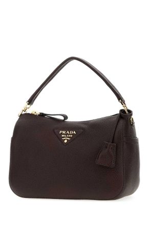 Prada Womens Dark Brown Leather Small Handbag Moro T 1 Borse A Mano Bag