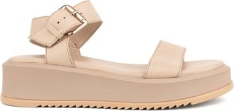 Sergio Moretti Schoenen, Dames, Beige, 38 EU, Leer, Firenze Sandalen met gesp