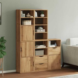 Berkfield Home Side Cabinets 5 pcs ODDA 40x24x79 cm Solid Wood Pine in Brown | Size: 40 x 24 x 79 cm