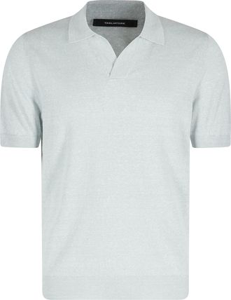 Tagliatore Mastic Keith Short Sleeve Ribbed Trim Linen-Blend Polo Shirt