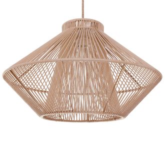 Beliani L&aacute;mpara De Techo Natural Estilo Boho En Yute Color Beige Palmetto