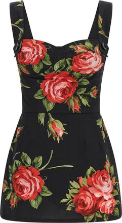 Dolce & Gabbana Black Bouquet Rose top
