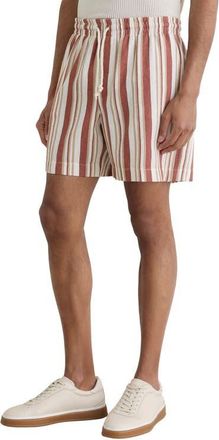 Reiss Mararani Stripe Drawstring Shorts in Red/stone at Nordstrom, Size Xx-Large
